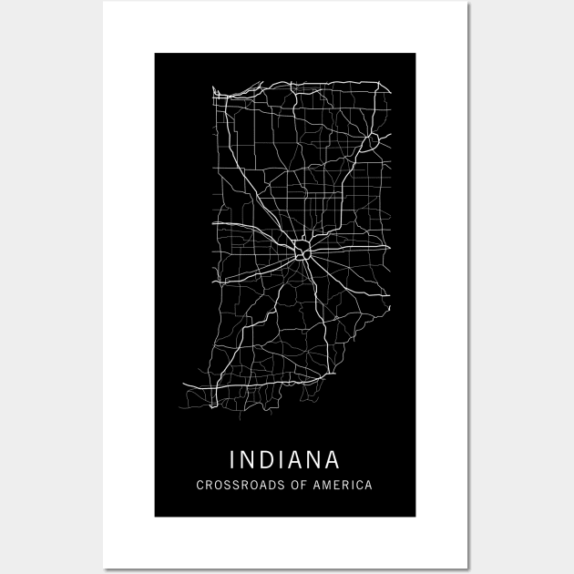 Indiana State Road Map Wall Art by ClarkStreetPress